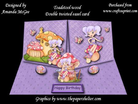 Toadstool Wood Double Twisted Easel Card with Stand Up