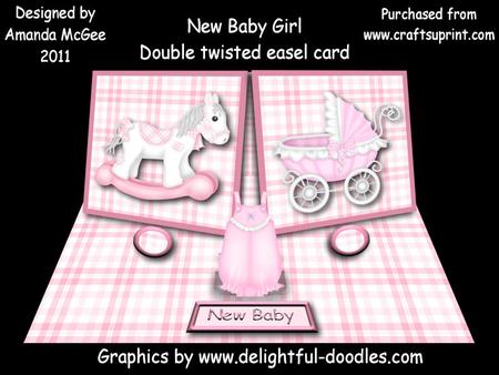 New Baby Girl Double Twisted Easel Card with Stand Up