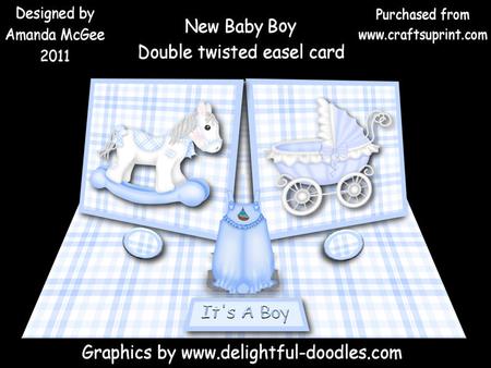 New Baby Boy Double Twisted Easel Card with Stand Up Element