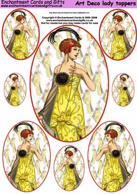 Art Deco Lady Cameo Toppers