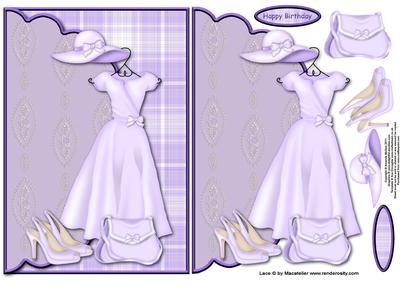 Lilac Beauty Envelope Card with Decoupage