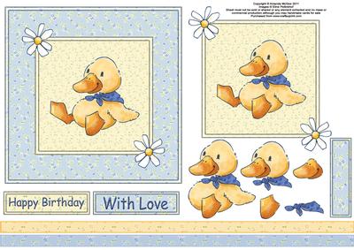 Sitting Duck 6x6 Square Card Front with Decoupage