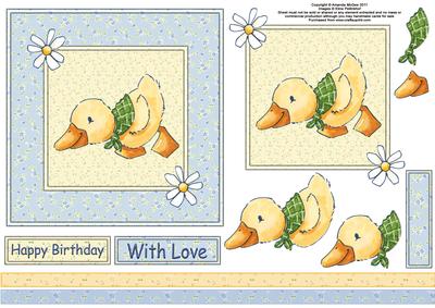 Sniffing for Bread 6x6 Square Card Front with Decoupage
