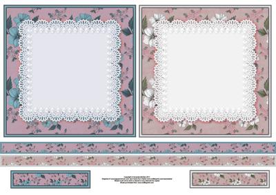 Buttercups Aqua and White 6x6 Square Card Fronts