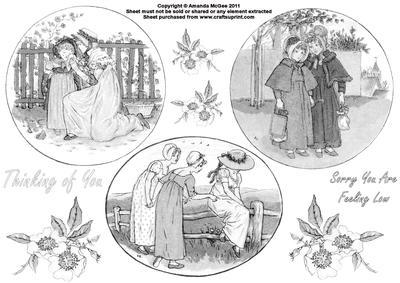 Thinking of You - Kate Greenaway Digital Stamps
