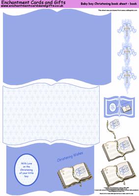 Baby Boy Christening Book Sheet - Book