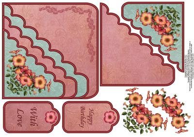 Pretty Petunias 6x6 Pocket Tag Card