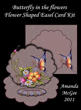 Butterfly in the Flowers Flower Shaped Easel Card Kit