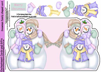 Snowman Family Shaped Card