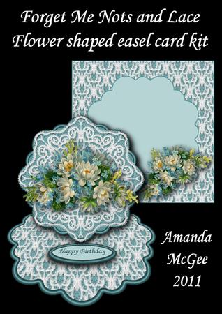 Forget Me Nots and Lace Flower Shaped Easel Card Kit