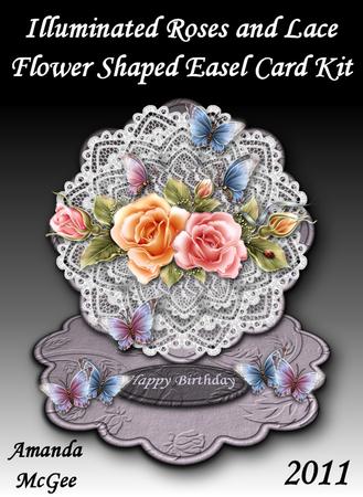 Illuminated Roses and Lace Flower Shaped Easel Card Kit