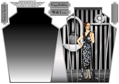 Art Deco in Black and White Quick Shaped Card