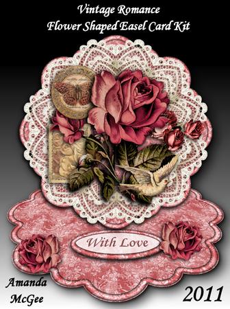 Vintage Romance Flower Shaped Easel Card Kit