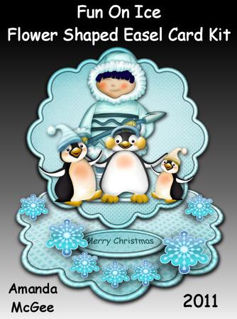 Fun on Ice Flower Shaped Easel Card Kit