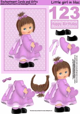 Little Girl in Lilac Decoupage
