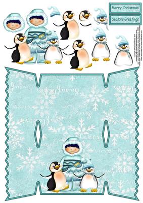 Fun on Ice Cracker Shaped Card with Decoupage