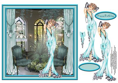 Deco Decadence 8x8 Card Front with Decoupage