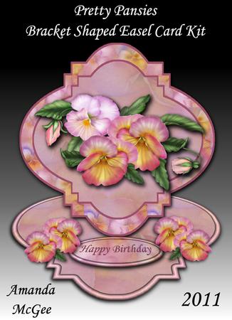 Pretty Pansies Bracket Shaped Easel Card Kit