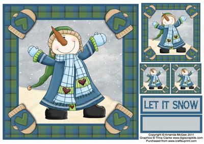 Mr Mittens 8x8 Card Front with Additional Toppers