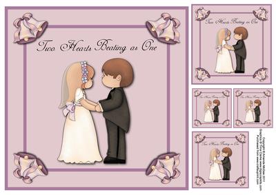 Two Hearts 8x8 Card Front with Additional Toppers