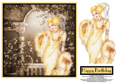 Opulant Deco 8x8 Card Front with Decoupage