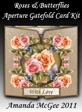 Roses and Butterflies Aperture Gatefold Card Kit