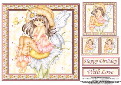 Daisy Fairy 8x8 Topper Sheet