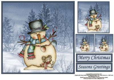 Sammy the Snowman 8x8 Topper