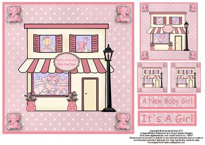 New Baby Girl Boutique 8x8 Square Topper