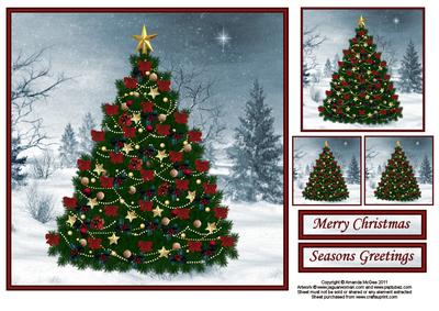 Oh Pretty Christmas Tree 8x8 Topper Sheet