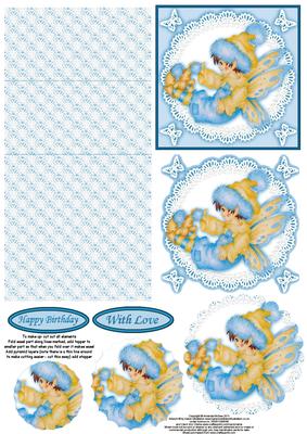 Blue Fairy Mini Easel Card