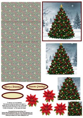 Oh Pretty Christmas Tree Mini Easel Card