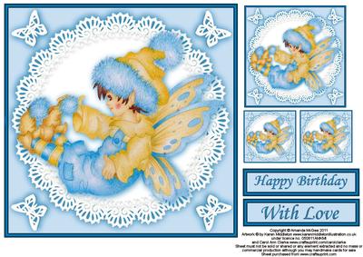 Blue Fairy 8x8 Square Topper