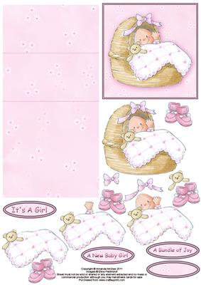 New Baby Girl Mini Easel Card