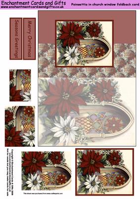 Poinsettias in Church Window Foldback