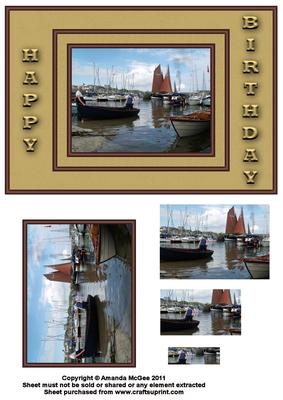 A Beautiful Harbour A5 Card Front with Pyramid Layers