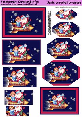 Santa on Rocket Pyramage