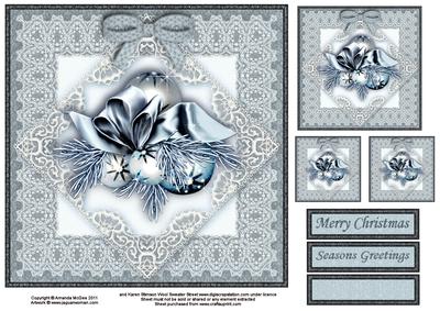 Silver Tinsel 8x8 Square Topper Sheet