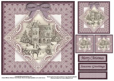 Winter Scene 8x8 Topper Sheet