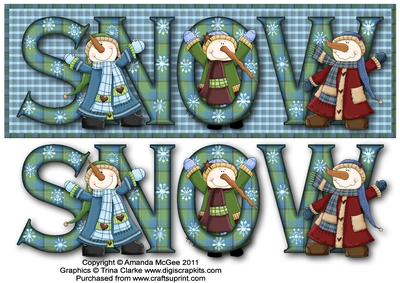 Snow Friends Snow Large Dl Word Card with Decoupage