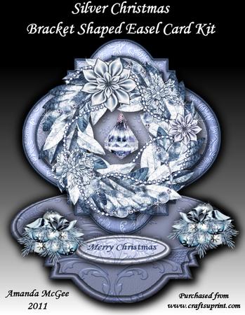 Silver Christmas Bracket Shaped Easel Card Kit