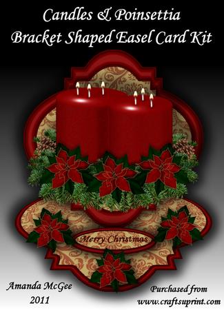 Candles and Poinsettia Bracket Shaped Card Kit
