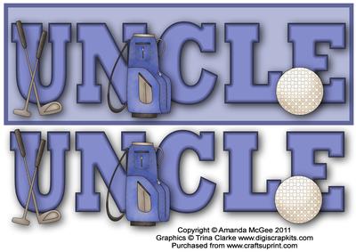 Golfing Days Uncle Large Dl Word Card