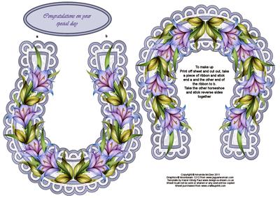 Lilac Lilies Wedding Horseshoe Topper or Keepsake