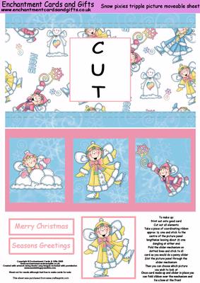 Snow Pixies Tripple Picture Moveable Sheet