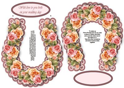 Illuminated Roses Wedding Horseshoe Topper or Keepsake