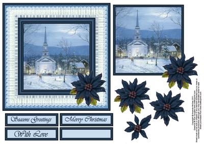 Winter Church Scene 6x6 Square Card Front
