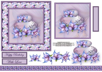 The Fragrance of the Lillies 6x6 Card Front with Decoupage