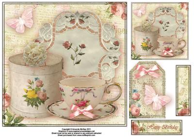 A Cup of Tea 8x8 Topper