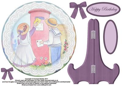 Posting the Letter 8x8 Plate Card with Stand